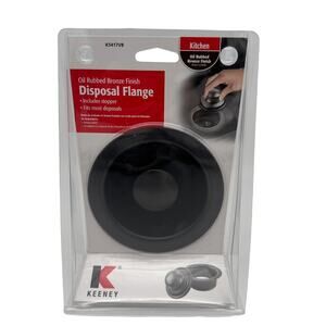 Keeney Disposal Flange w Stopper Oil Rubbed Bronze Finish, Fits Most Disposals